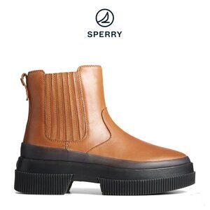 NWOB Sperry Highland Chelsea Chunky Leather Boot Tan